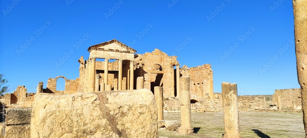 The Capitol Temples Capitolium, Roman ruins of Sbeitla, Sufetula, 2024 The Capitol Temples Capitolium, Roman ruins of Sbeitla, Sufetula, 2024