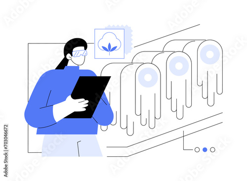 Cotton dyeing isolated cartoon vector illustrations.