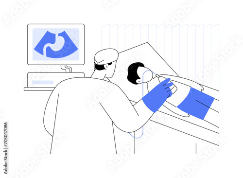 Pediatric echocardiogram abstract concept vector illustration.