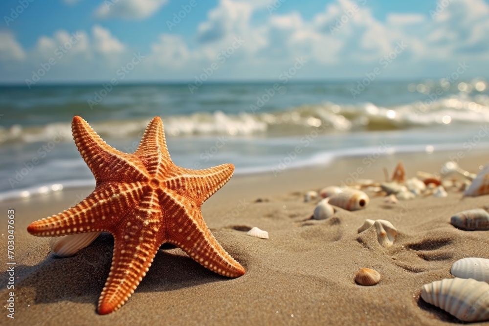starfish on the beach Starfish on summer sunny beach at ocean background. Travel, vacation concepts starfish on the beach Starfish on summer sunny beach at ocean background. Travel, vacation concepts