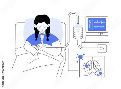 Pneumonia in children abstract concept vector illustration.