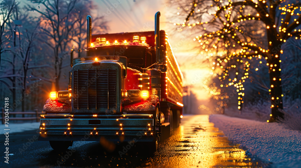 The image of the Christmas truck, following the roads away from the city, personifies hope and bri The image of the Christmas truck, following the roads away from the city, personifies hope and bri