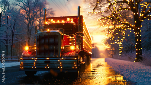 The image of the Christmas truck, following the roads away from the city, personifies hope and bri photo
