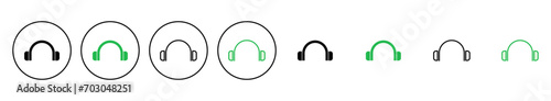 Headphone icon set. Headvector icon symbols