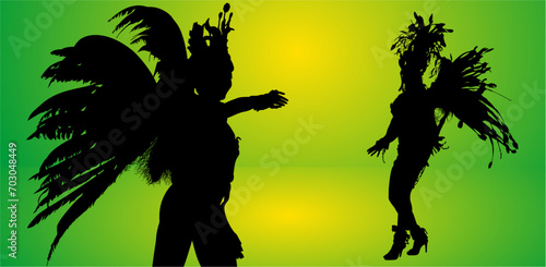 siluetas bailarines, carnaval, brasil, samba, poses