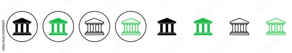 Bank icon set. bank vector icon, museum, university Bank icon set. bank vector icon, museum, university
