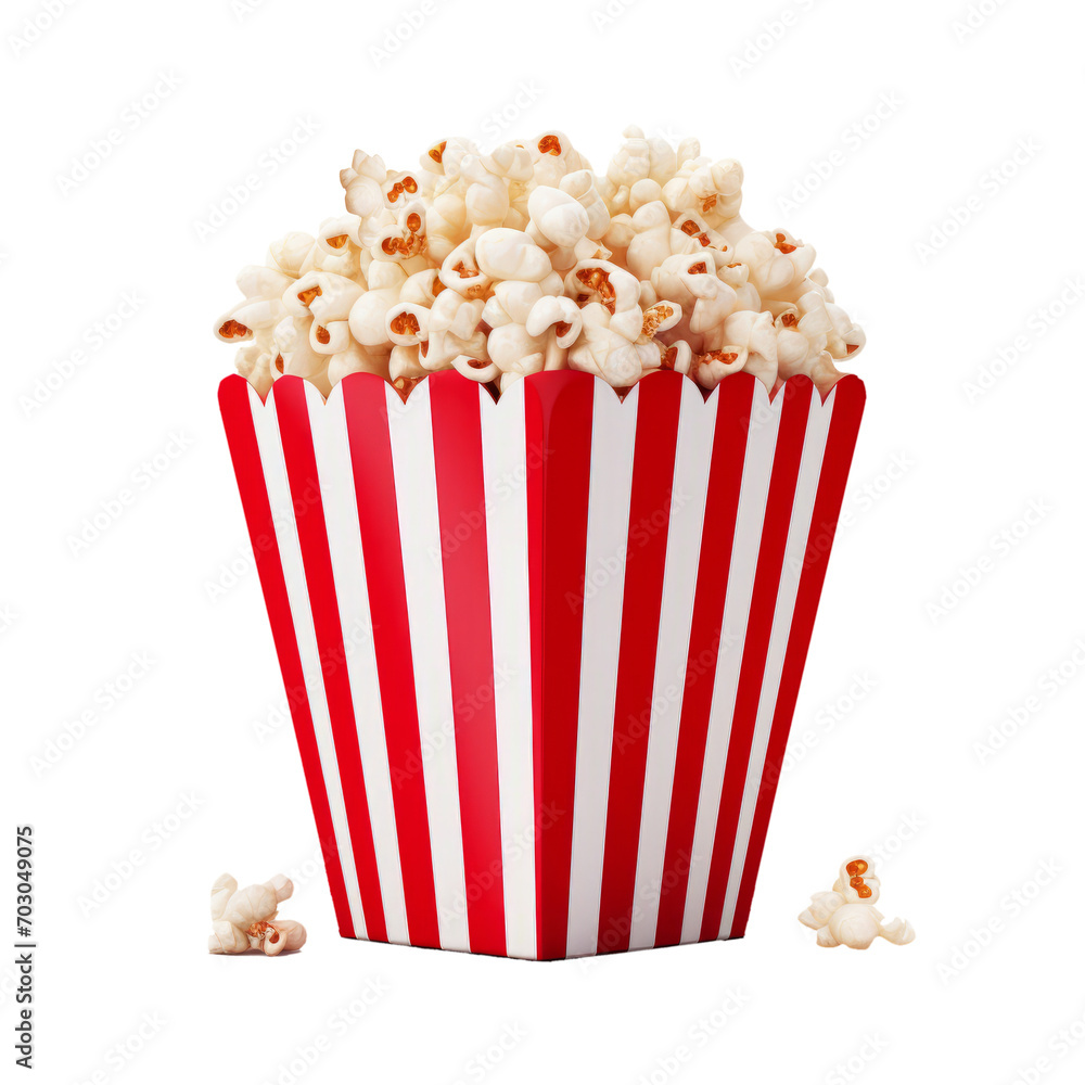 Generative AI image of  popcorn bucket isolated on a transparent background
