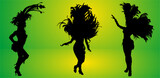 siluetas bailarines, carnaval, brasil, samba, poses