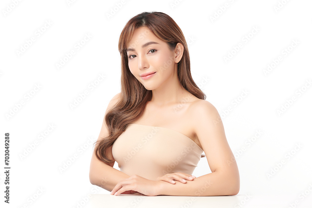 Beautiful young asian woman with clean fresh skin on white background, Face care, Facial treatment, Cosmetology, beauty and spa, Asian women portrait. Beautiful young asian woman with clean fresh skin on white background, Face care, Facial treatment, Cosmetology, beauty and spa, Asian women portrait.