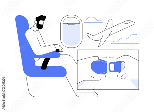 Fasten your seatbelt abstract concept vector illustration.