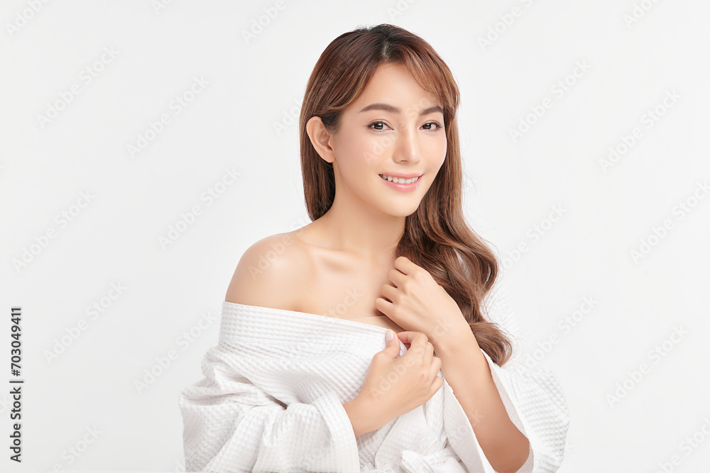 Beautiful young asian woman with clean fresh skin on white background, Face care, Facial treatment, Cosmetology, beauty and spa, Asian women portrait. Beautiful young asian woman with clean fresh skin on white background, Face care, Facial treatment, Cosmetology, beauty and spa, Asian women portrait.