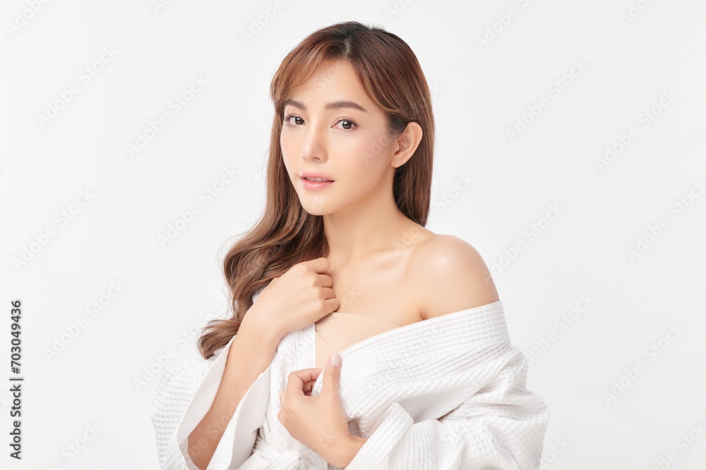 Beautiful young asian woman with clean fresh skin on white background, Face care, Facial treatment, Cosmetology, beauty and spa, Asian women portrait. Beautiful young asian woman with clean fresh skin on white background, Face care, Facial treatment, Cosmetology, beauty and spa, Asian women portrait.