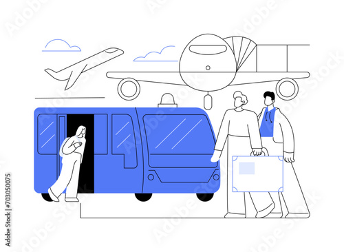 Airside transfer abstract concept vector illustration.