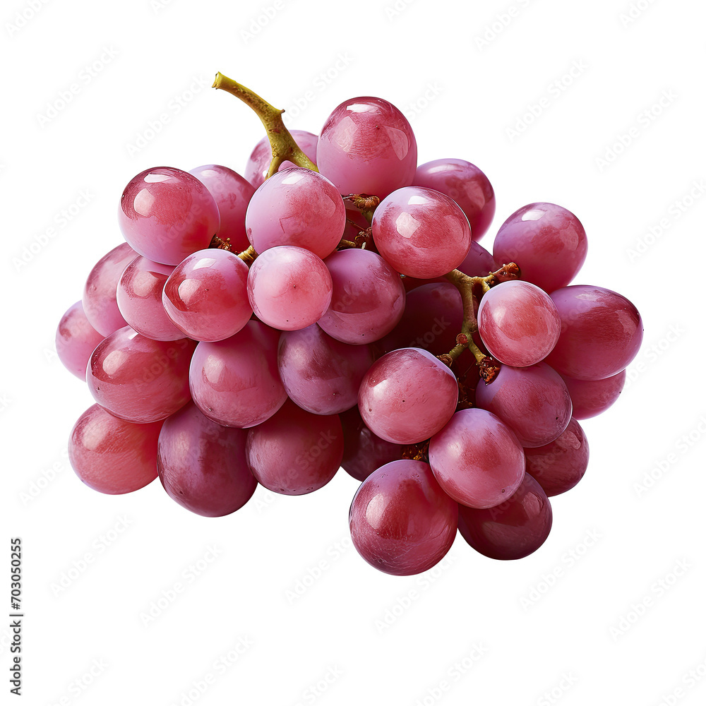 Fototapeta premium Red Ruby Grape Cluster Transparent Background