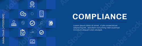 Compliance Web Header Banner with Approval and checkmark icons