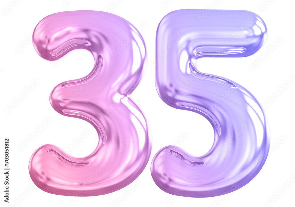 Gradient Bubble Number 35 luxury render Gradient Bubble Number 35 luxury render