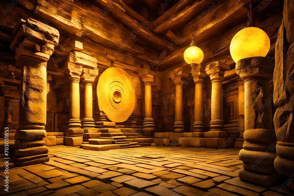Rustic Temple 4k high resolution image of a old aged temple colored in yellow rustic ...