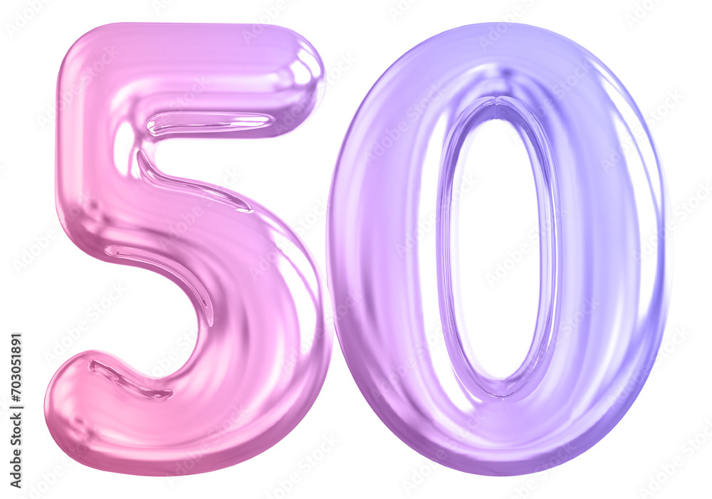 Gradient Bubble Number 50 luxury render Gradient Bubble Number 50 luxury render