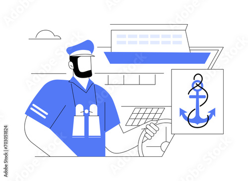 Ship captain abstract concept vector illustration.