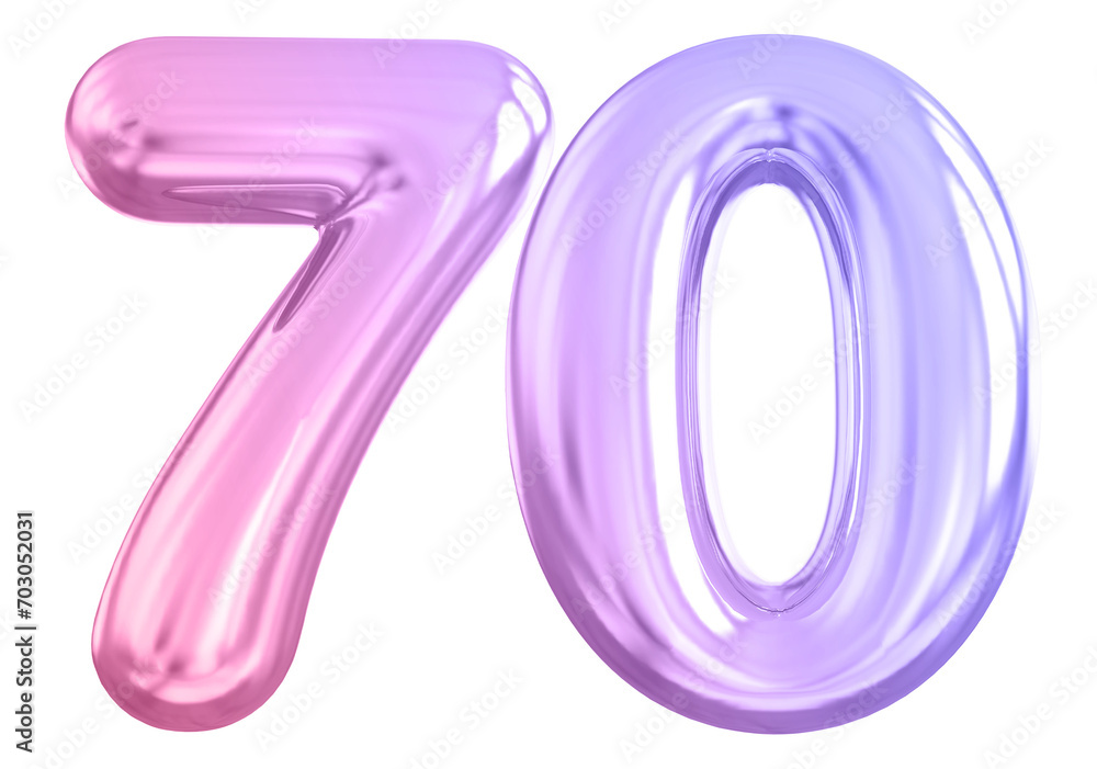 Gradient Bubble Number 70 luxury render Gradient Bubble Number 70 luxury render