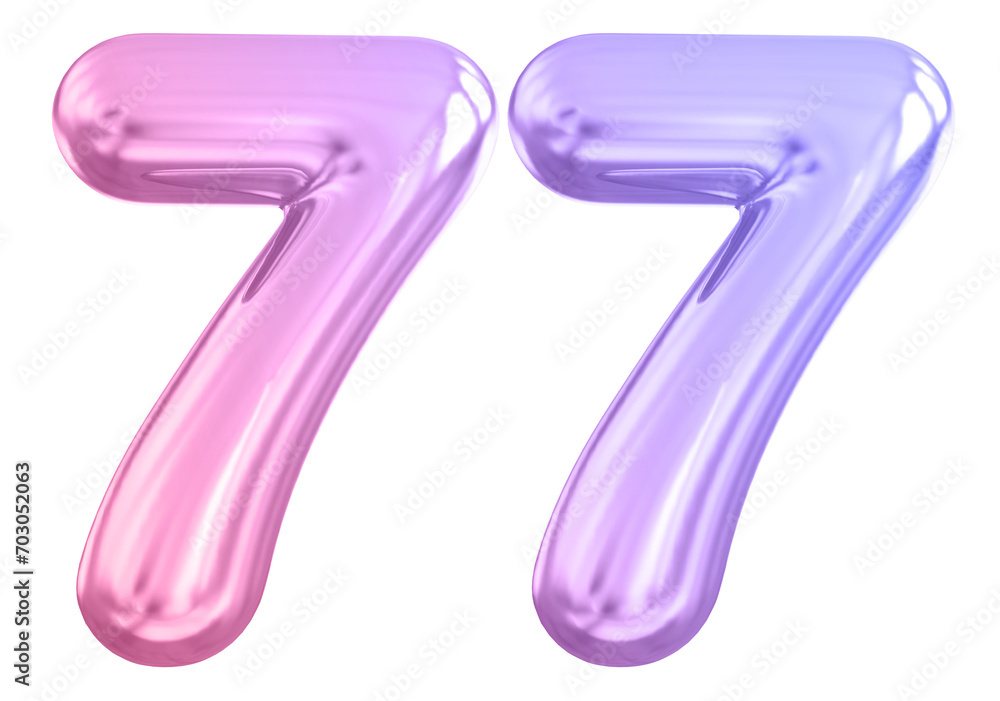 Gradient Bubble Number 77 luxury render Gradient Bubble Number 77 luxury render