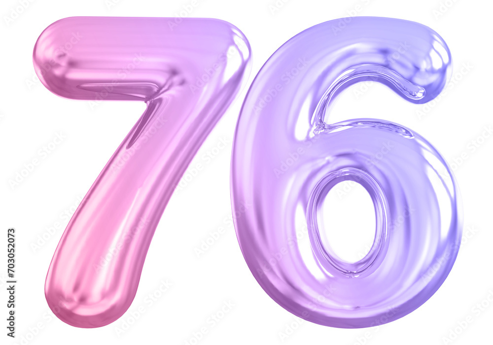 Gradient Bubble Number 76 luxury render Gradient Bubble Number 76 luxury render