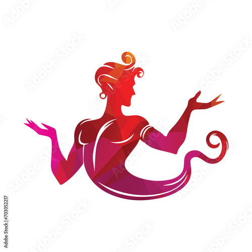Genie Logo Design Vector Template