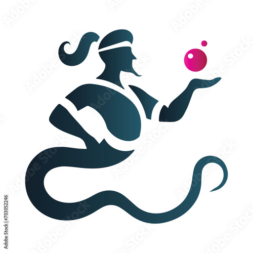 Genie Logo Design Vector Template