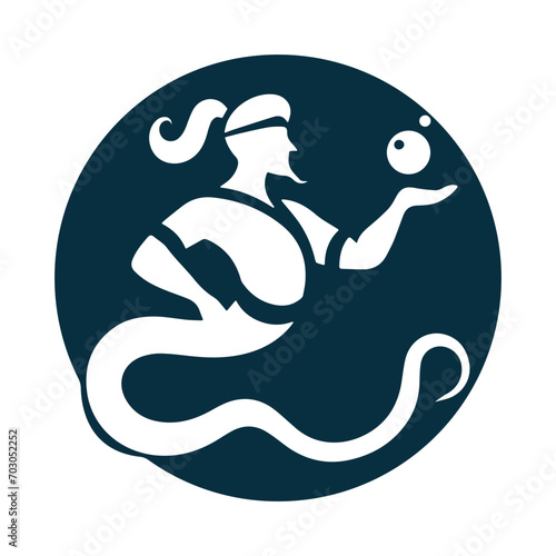 Genie Logo Design Vector Template Inside a Circle