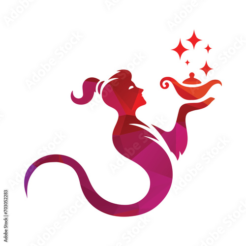 Simple Genie Logo Design Vector Template