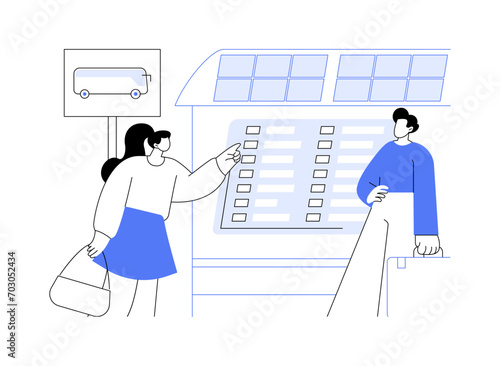 Smart bus stop abstract concept vector illustration.