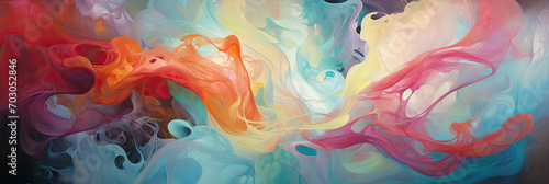 colorful abstract image of liquid with a rainbow hue, generative AI