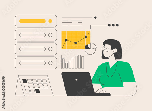 Analytics and data science abstract concept vector illustration.