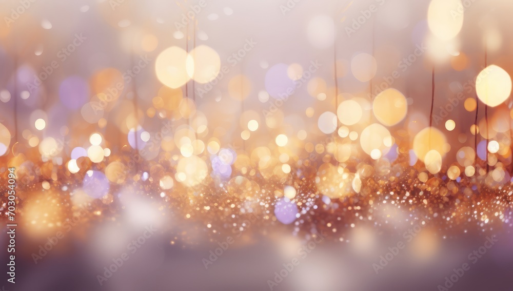 Generative AI image of a bokeh of light and a gold background