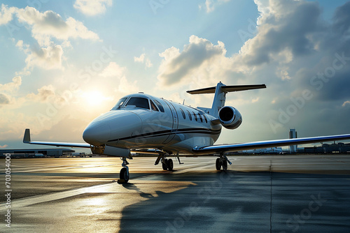 Schilderij op canvas Luxury transportation with private jet