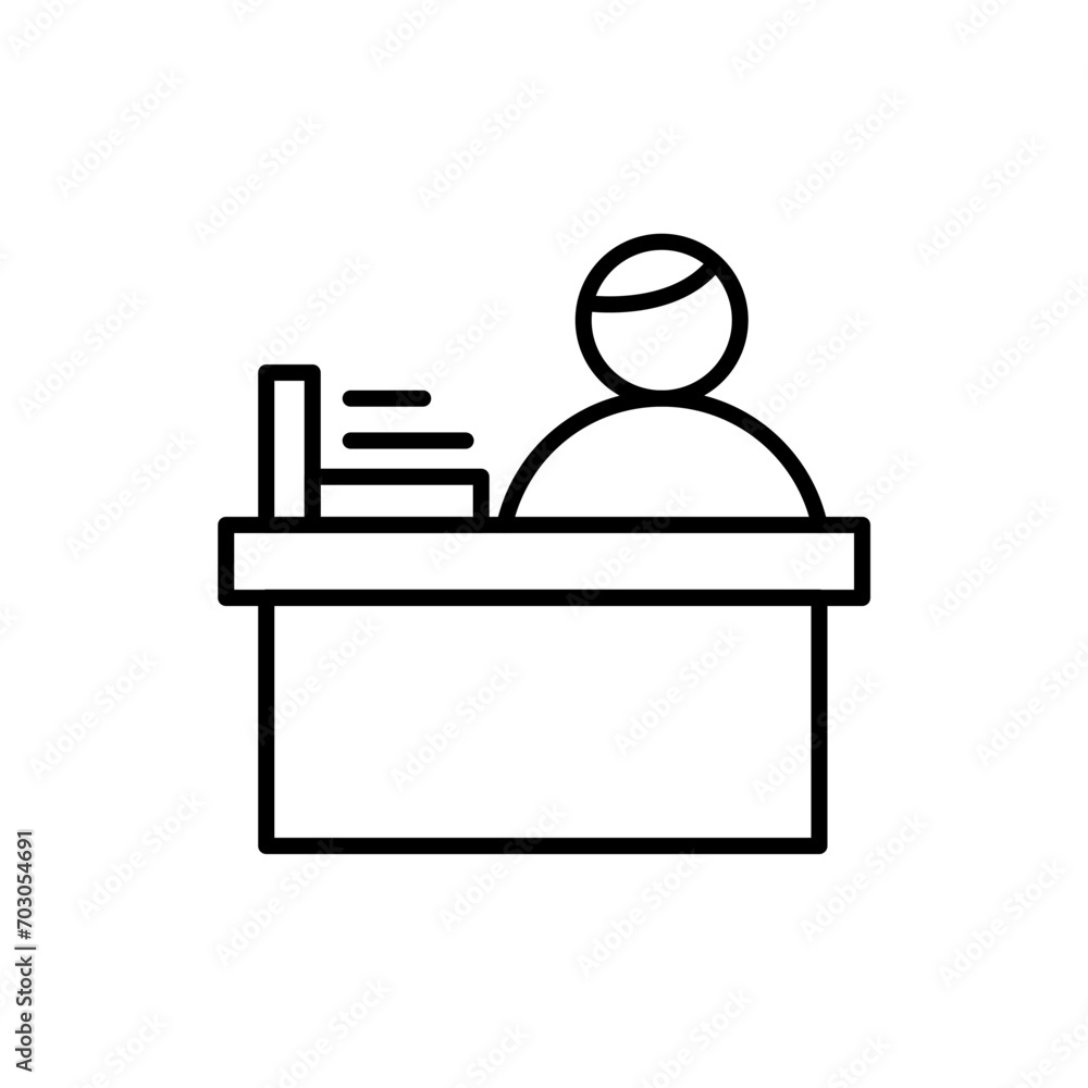 Librarian outline icons, minimalist vector illustration ,simple transparent graphic element .Isolated on white background