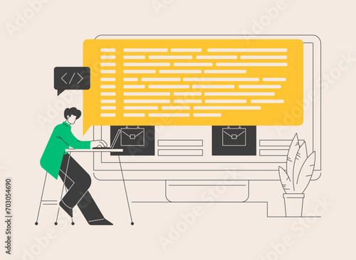 Back end development abstract concept vector illustration.