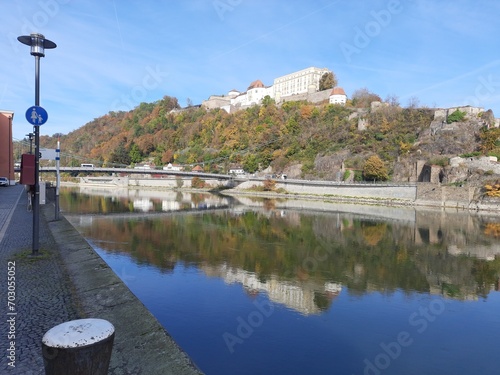 Germany Passau bishop fortress along Rhine river and Danube river 