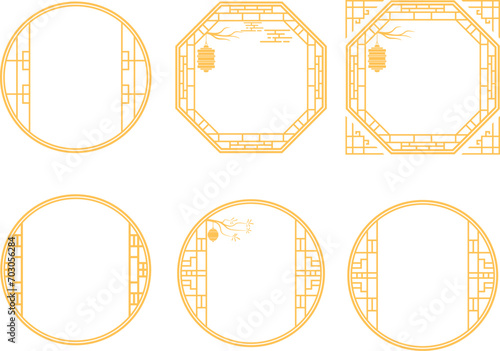 Vector set chinese frame illustration