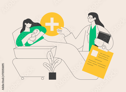 Maternity services abstract concept vector illustration.