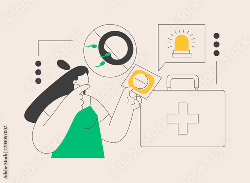 Emergency contraception abstract concept vector illustration.