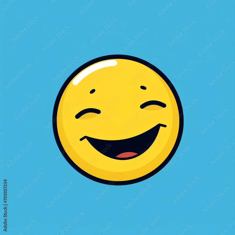 Fototapeta premium 2d flat laughing emoji 