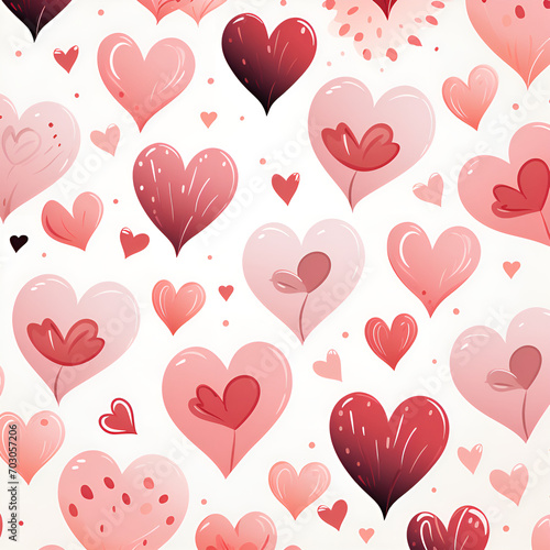 seamless pattern with hearts ai generative 