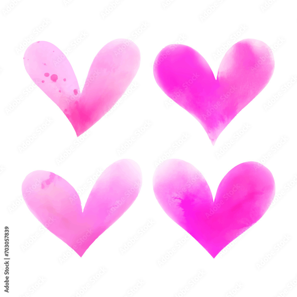 Pink heart collection vector valentine's day edition
