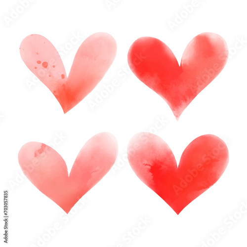 Red heart collection vector valentine's day edition