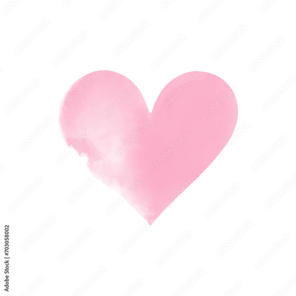 Vector pink watercolor heart icon vector valentine's day edition