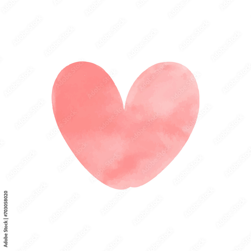 Vector red watercolor heart icon vector valentine's day edition