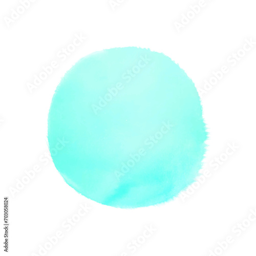 Vector turquoise watercolor round geometric shape vector