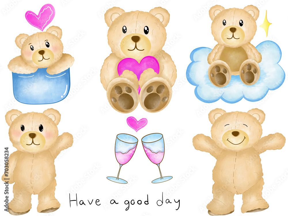 set of teddy bears set of teddy bears