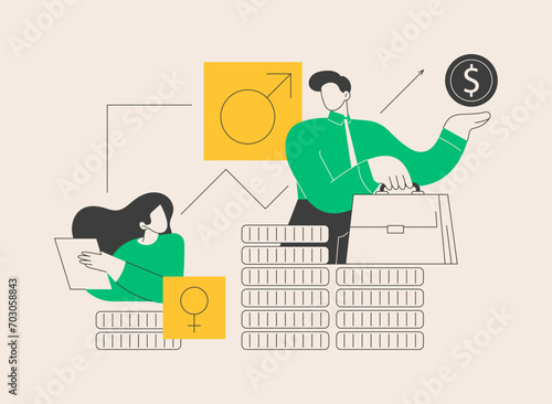 Gender discrimination abstract concept vector illustration.